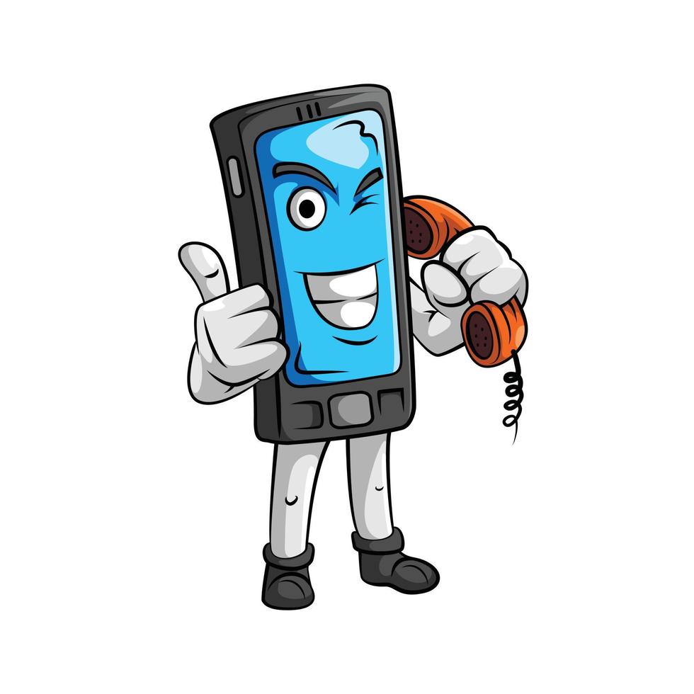illustration de téléphone portable mascotte vecteur
