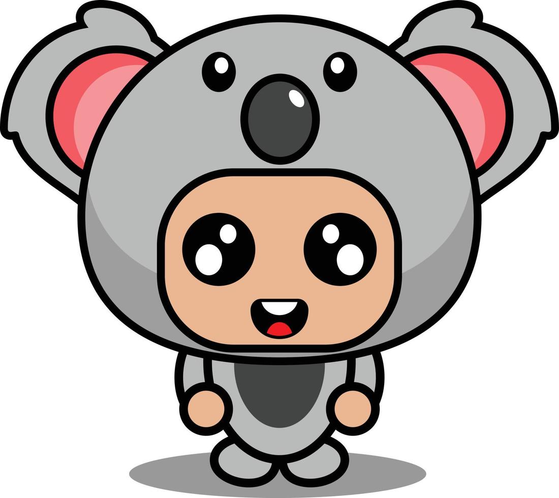 personnage de dessin animé illustration vectorielle de costume de mascotte animal koala mignon vecteur