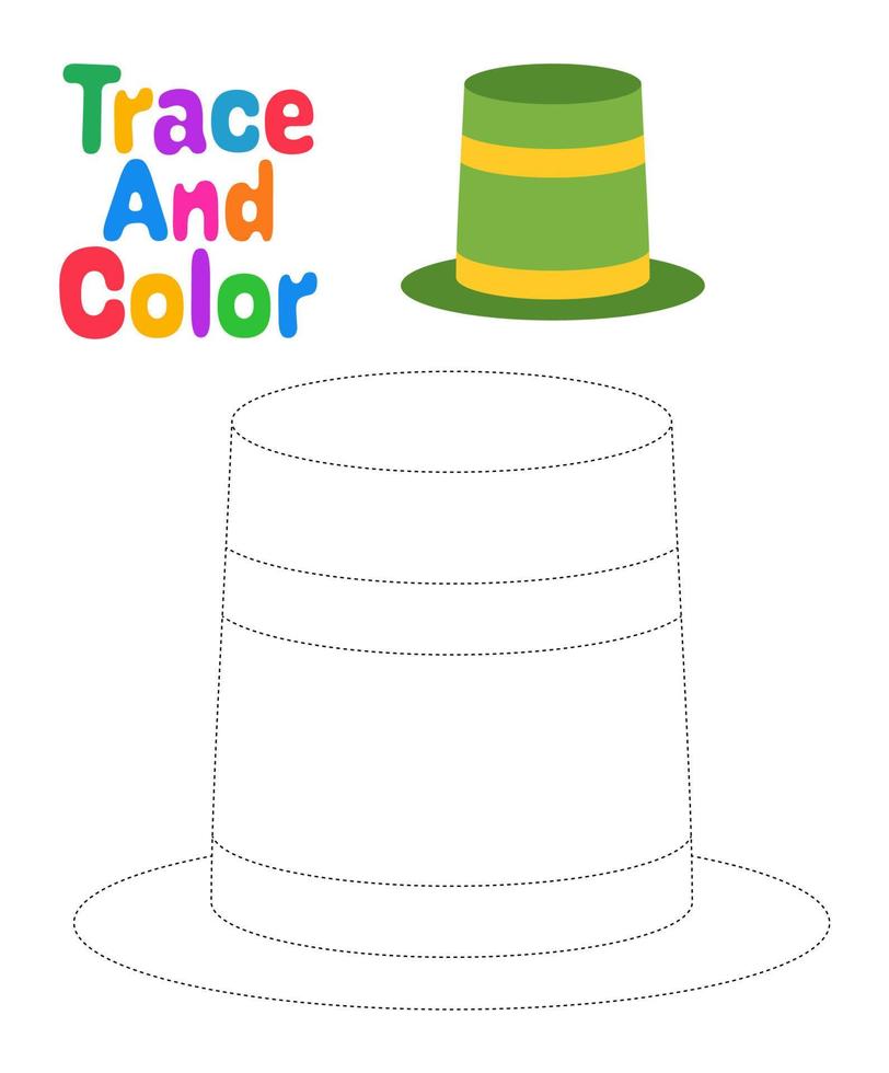 feuille de calcul de traçage de chapeau de carnaval pour les enfants vecteur