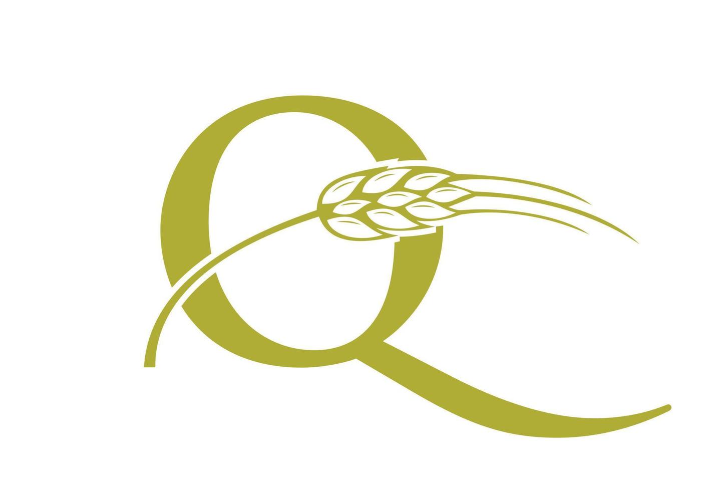 lettre q agriculture logo ferme vecteur