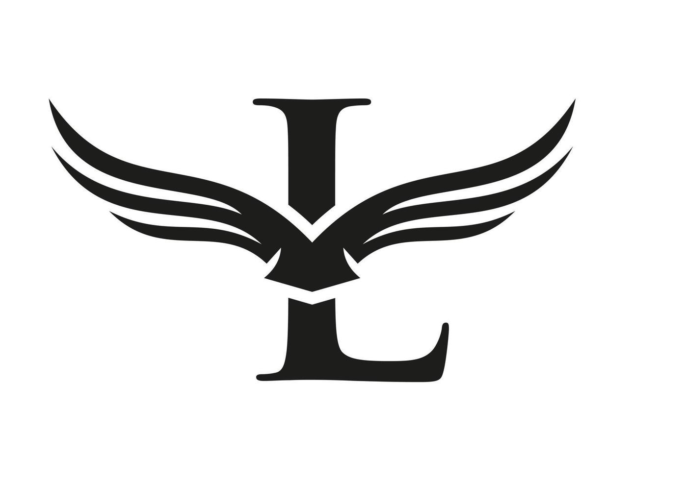 logo lettre l aile pour le transport, le fret, le modèle vectoriel de logotype de transport