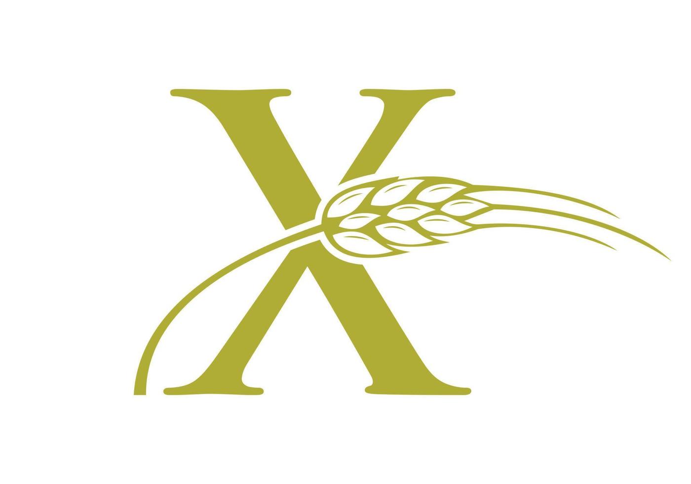 lettre x agriculture logo ferme vecteur