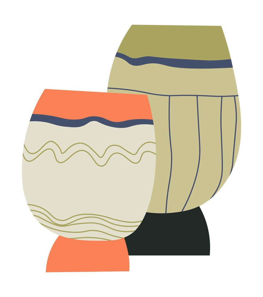 cours de poterie, tasses ou mugs design fait main vecteur