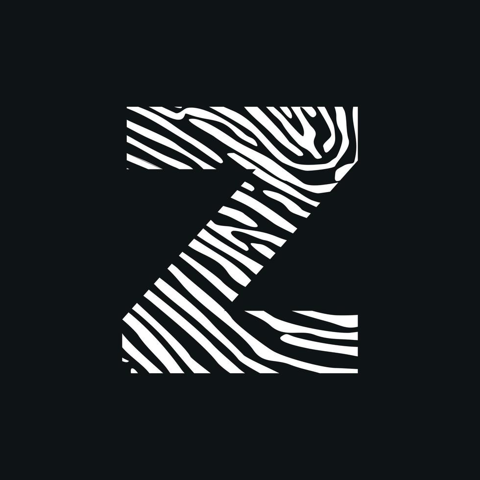 logo de texture z zèbre initial vecteur