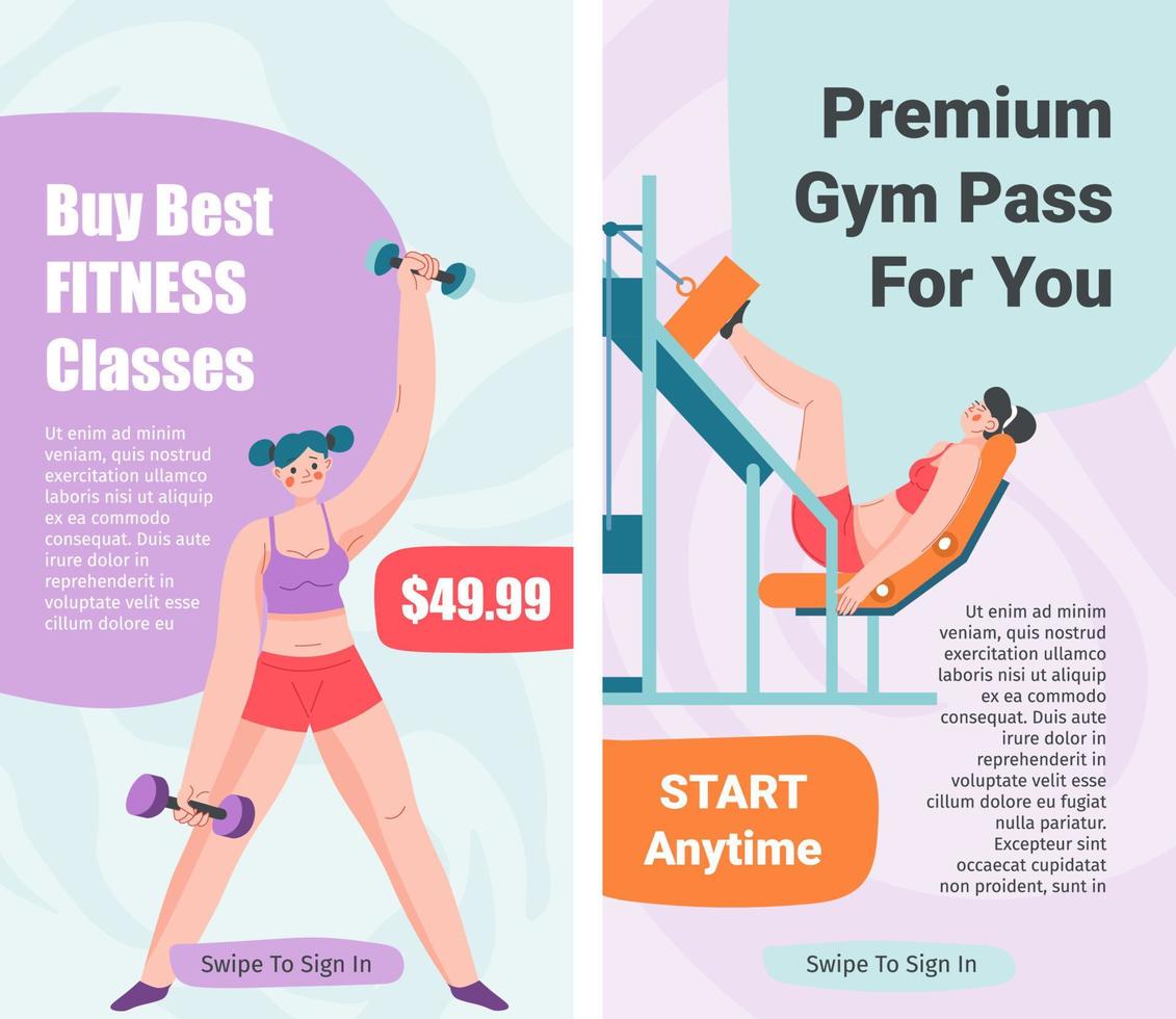 pass de gym premium pour vous, achetez des cours de fitness vecteur