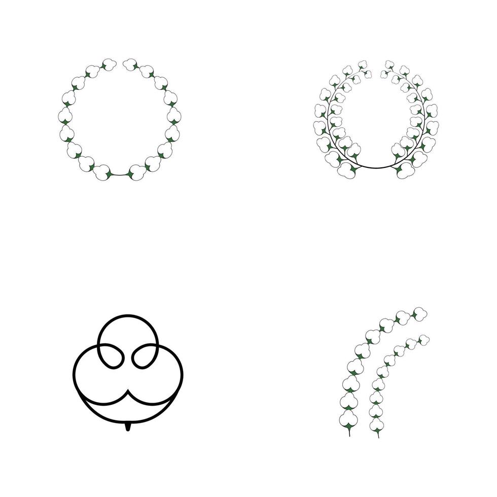 modèle de vecteur d'icône de logo de coton simple