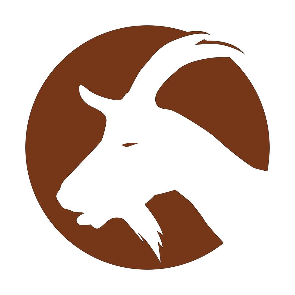 modèle vectoriel de logo de tête de chèvre à cornes