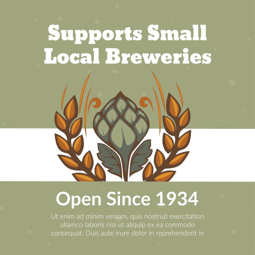 soutenir les petites brasseries locales, ouvertes depuis 1934 vecteur