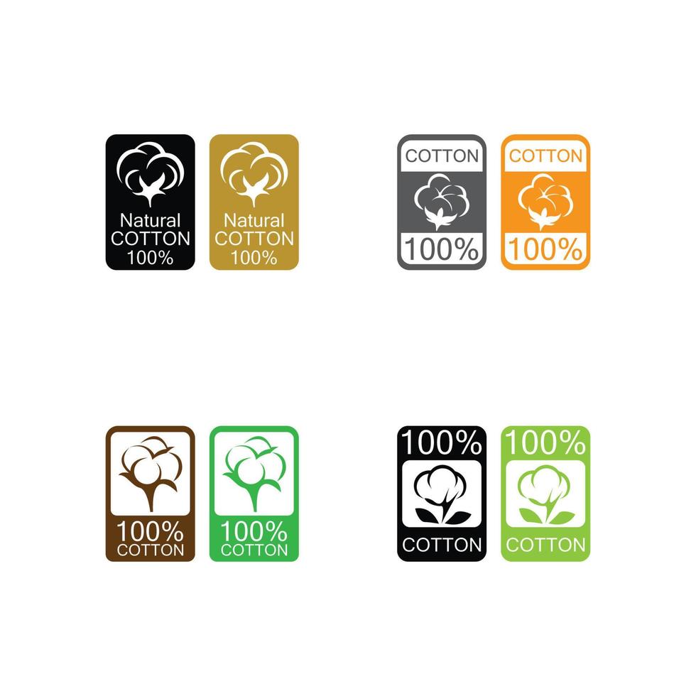 Icône 100 % coton. coton biologique naturel, étiquettes vectorielles en pur coton. illustration vectorielle logo vecteur