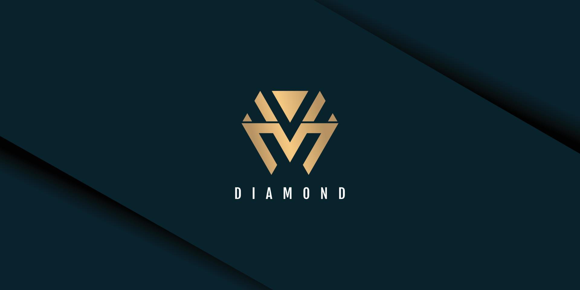 logo diamant avec lettre initiale m concept design vecteur icône illustration