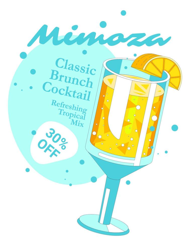 mélange rafraîchissant de cocktail de brunch classique mimoza vecteur