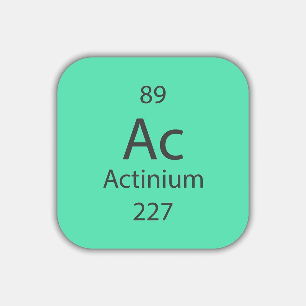 symbole de l'actinium. élément chimique du tableau périodique. illustration vectorielle. vecteur