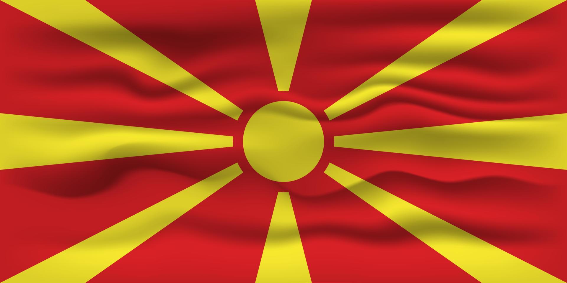 agitant le drapeau du pays macédoine du nord. illustration vectorielle. vecteur