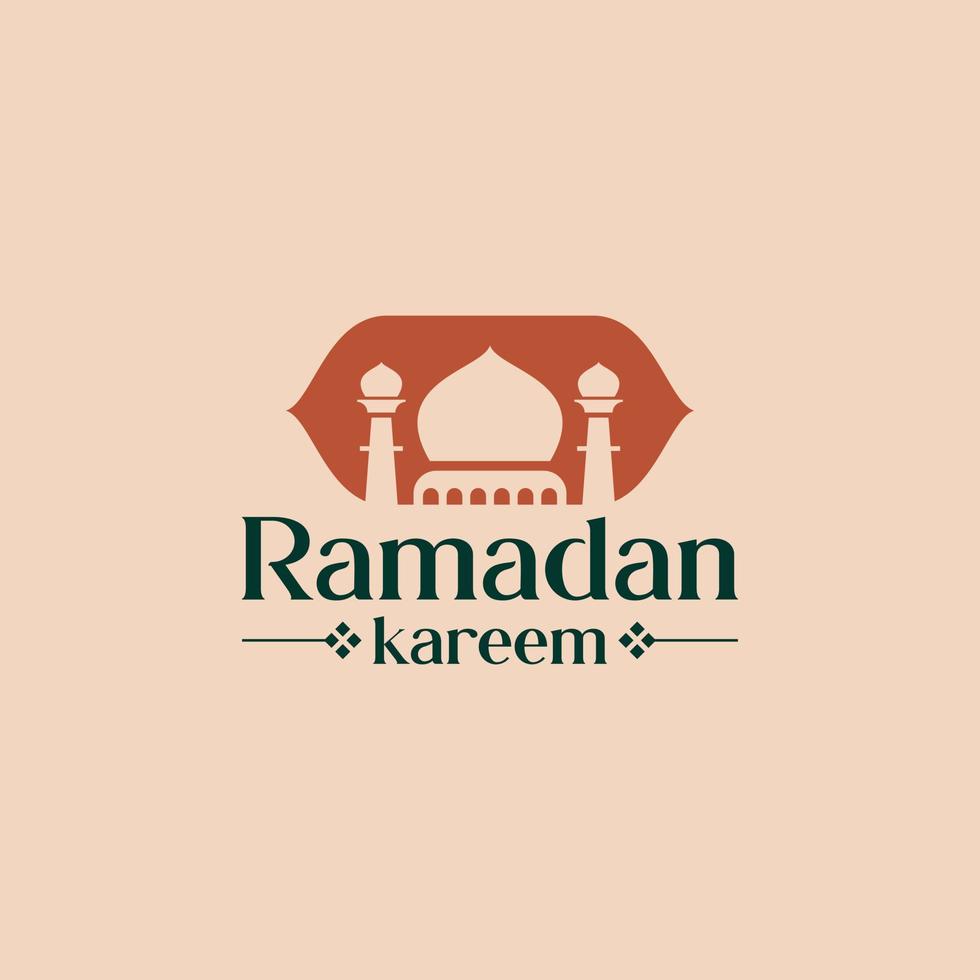 vecteur de concept de logo de ramadan. logo islamique, badges de logo avec mosquée, logo religieux islamique