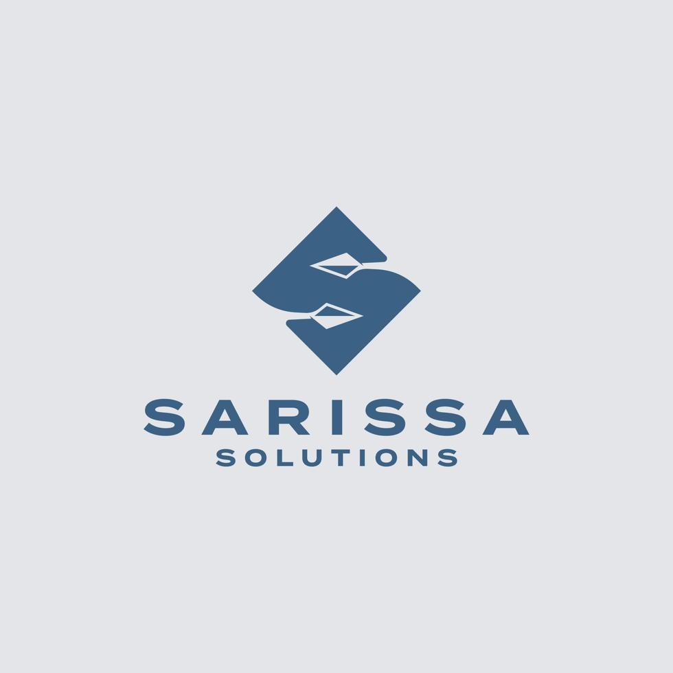 lettre s sarissa logo design vecteur icône graphique emblème illustration