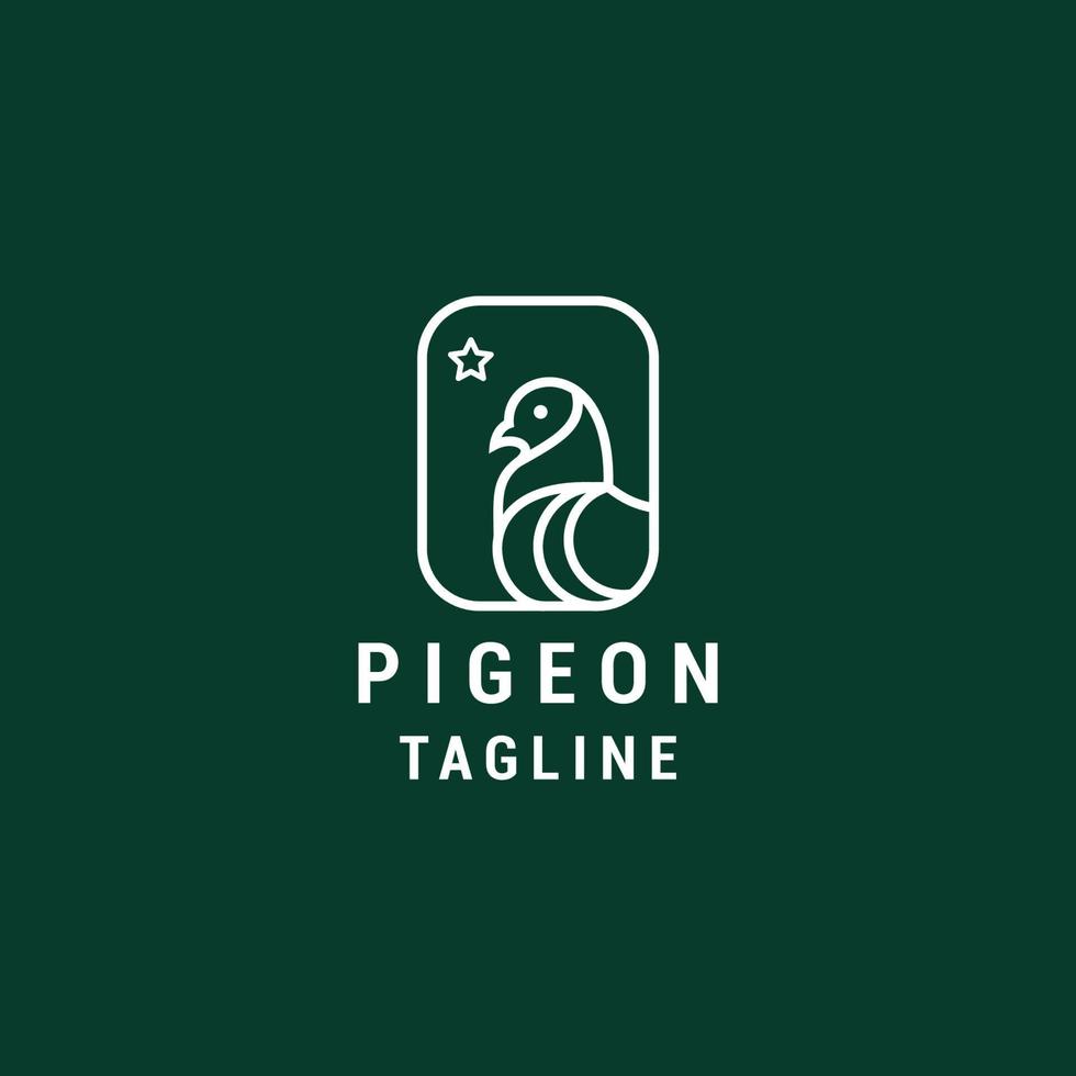 vecteur d'icône de conception de logo de pigeon