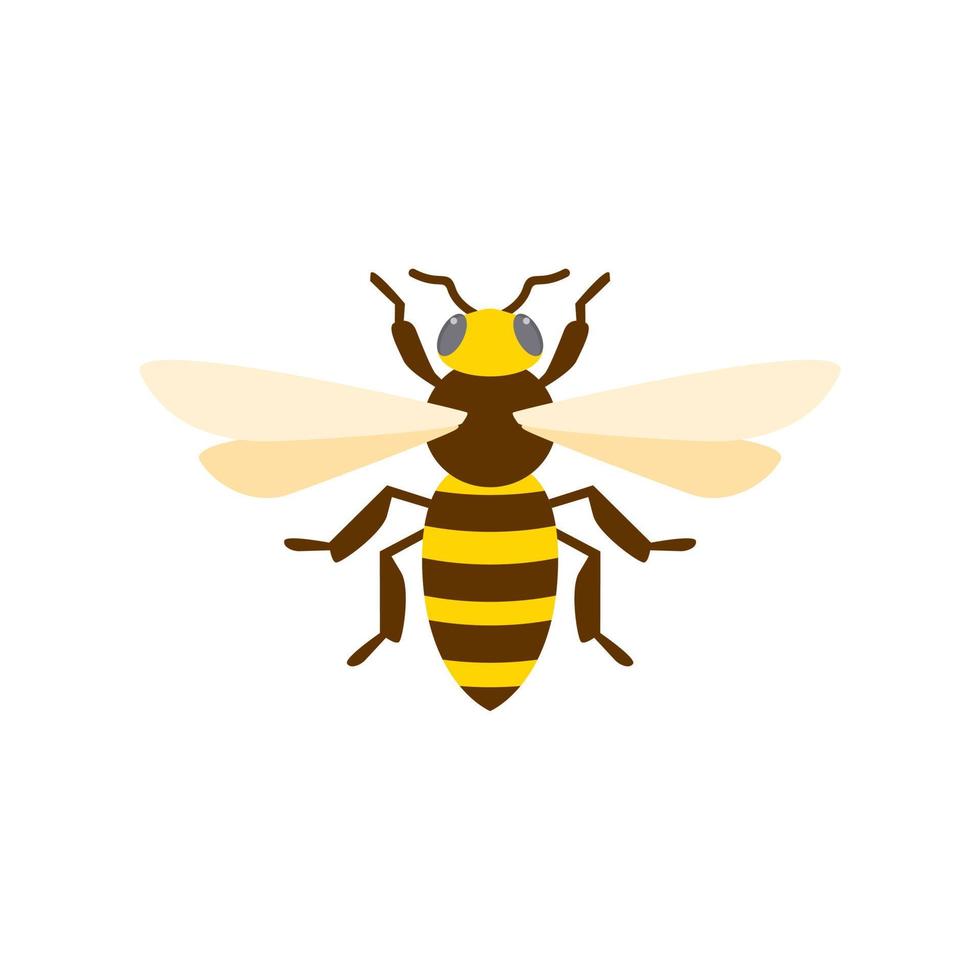 illustration vectorielle de miel abeille design plat. mignon bourdon. mascotte de logo de personnage de bourdon vecteur