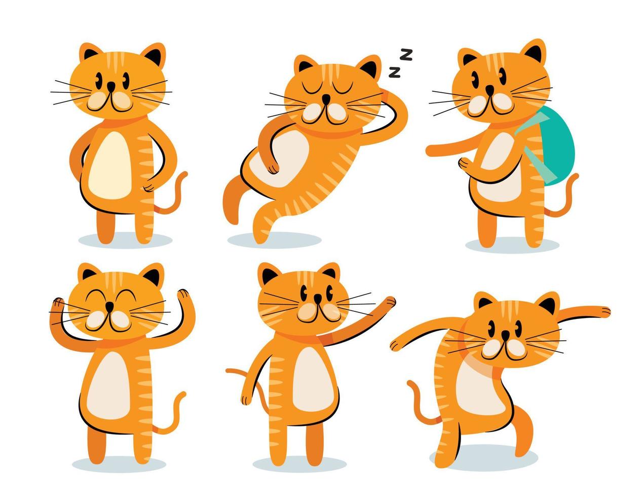 chat mignon dessin animé collection illustration vectorielle vecteur