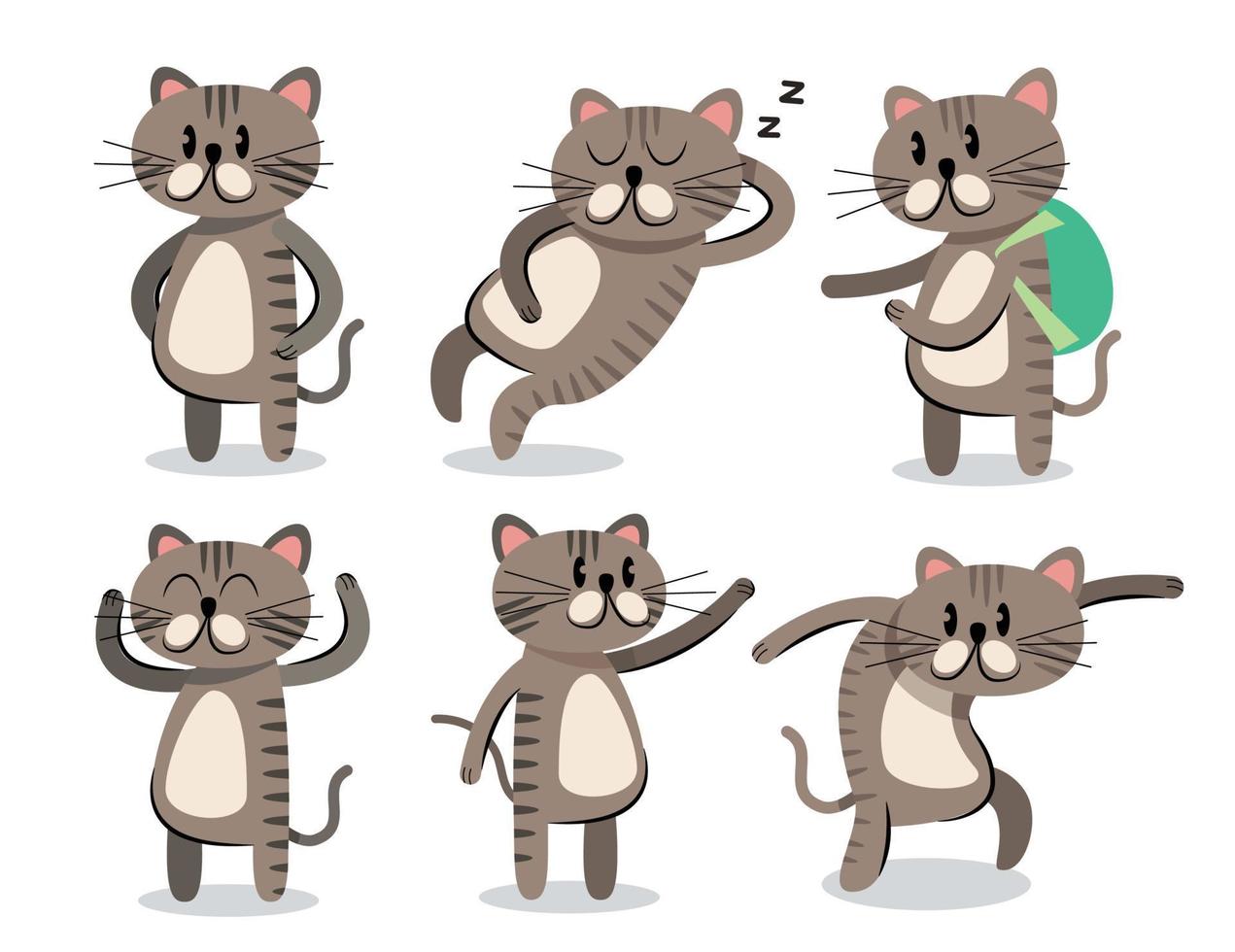 chat mignon dessin animé collection illustration vectorielle vecteur