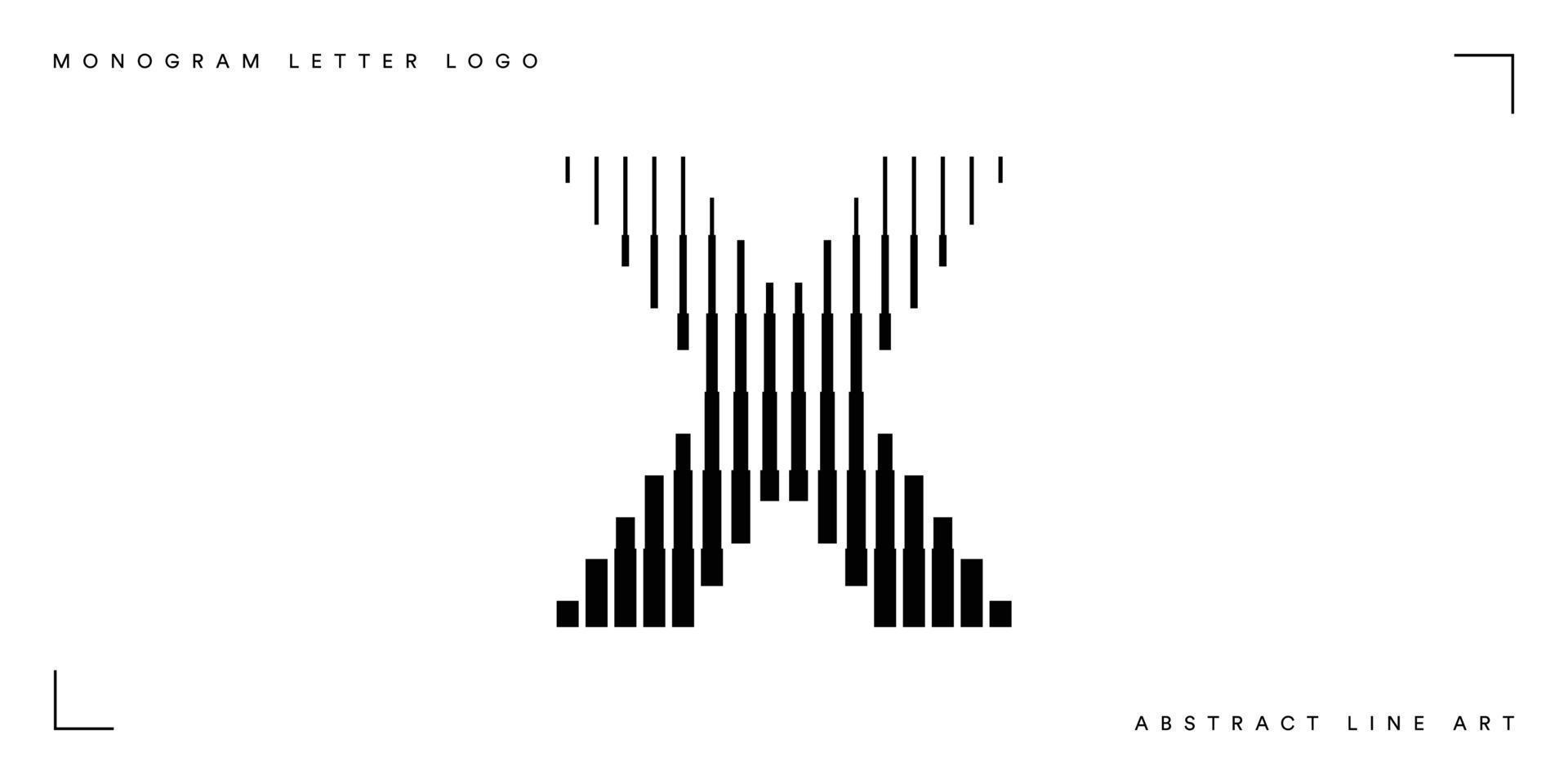 dessin au trait abstrait lettre x monogramme logo vecteur
