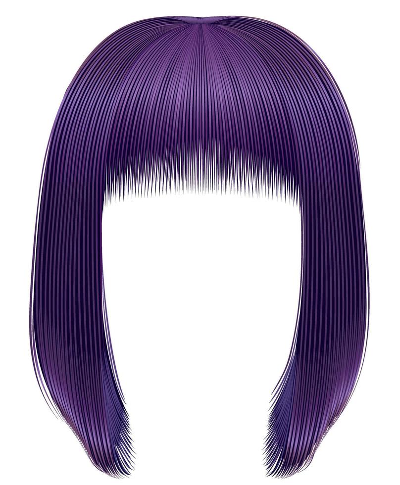 cheveux à la mode couleurs violettes. kare frange . mode beauté vecteur