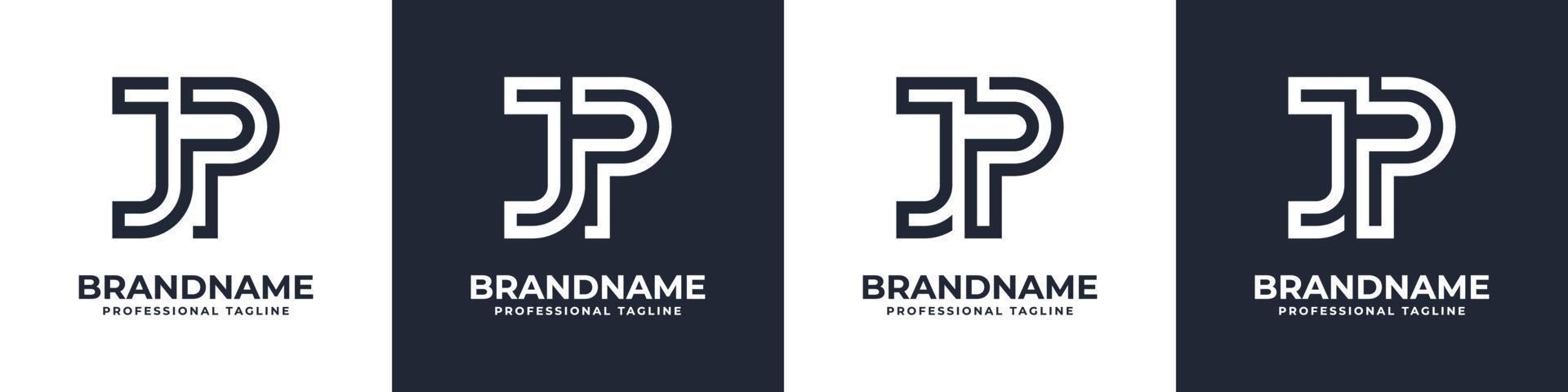 logo monogramme jp simple, adapté à toute entreprise avec initiale jp ou pj. vecteur