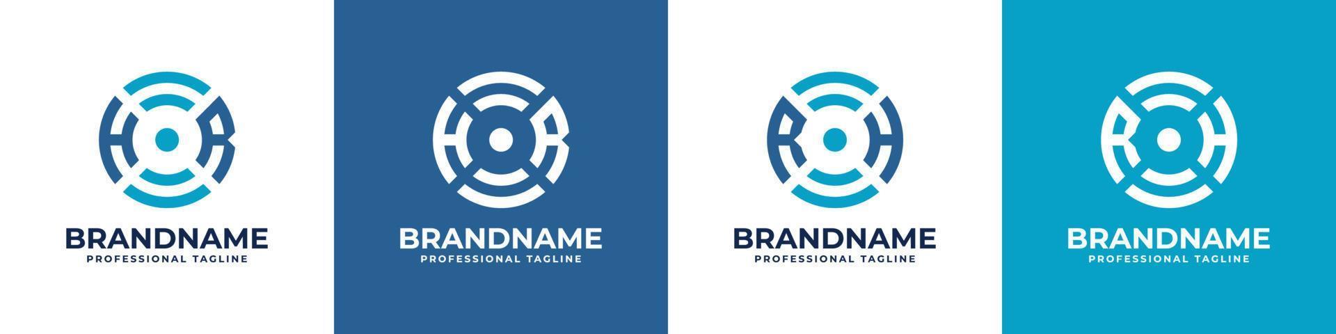 logo monogramme de technologie globale hr ou rh, adapté à toute entreprise avec des initiales hr ou rh. vecteur