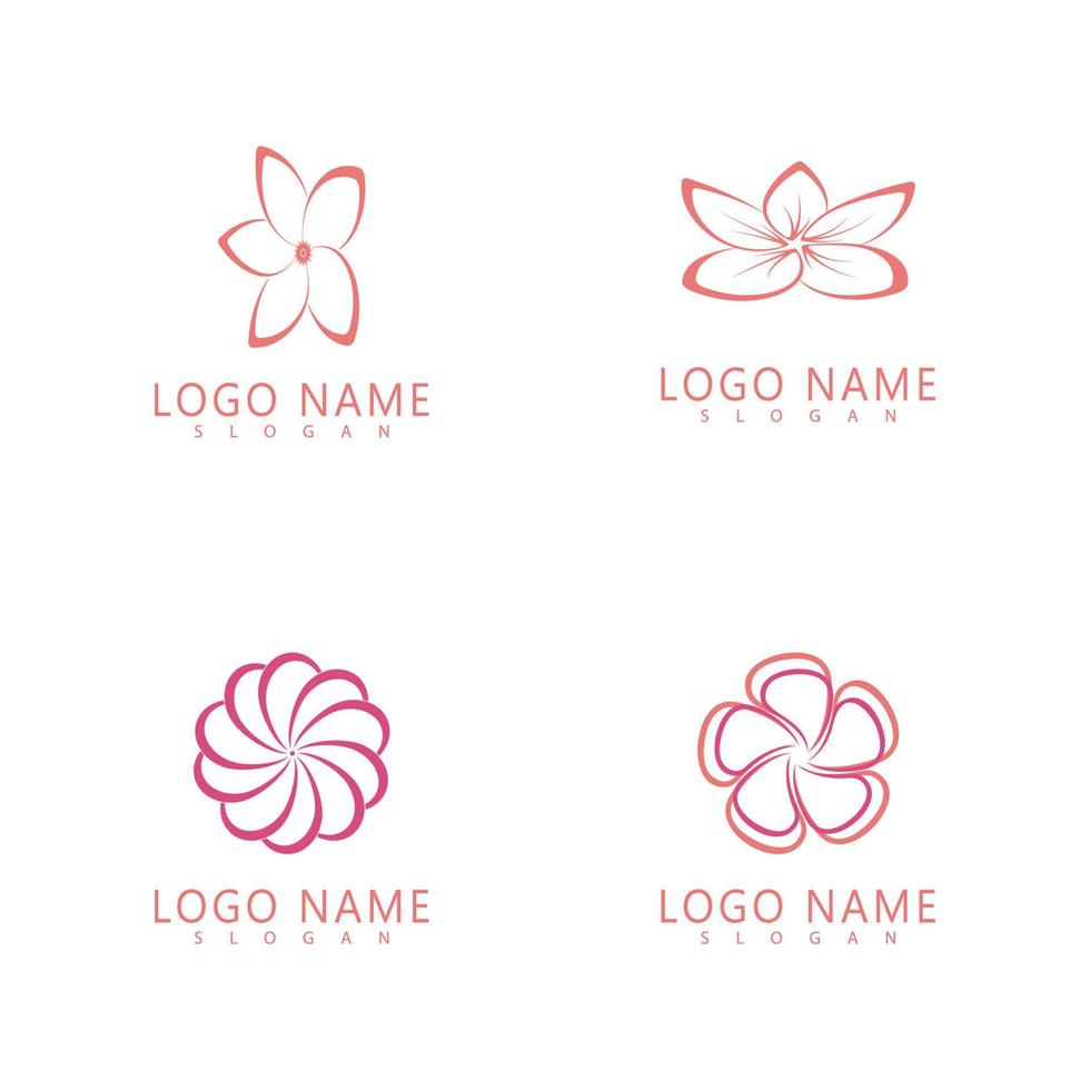 beauté plumeria icône fleurs design illustration symbole vecteur