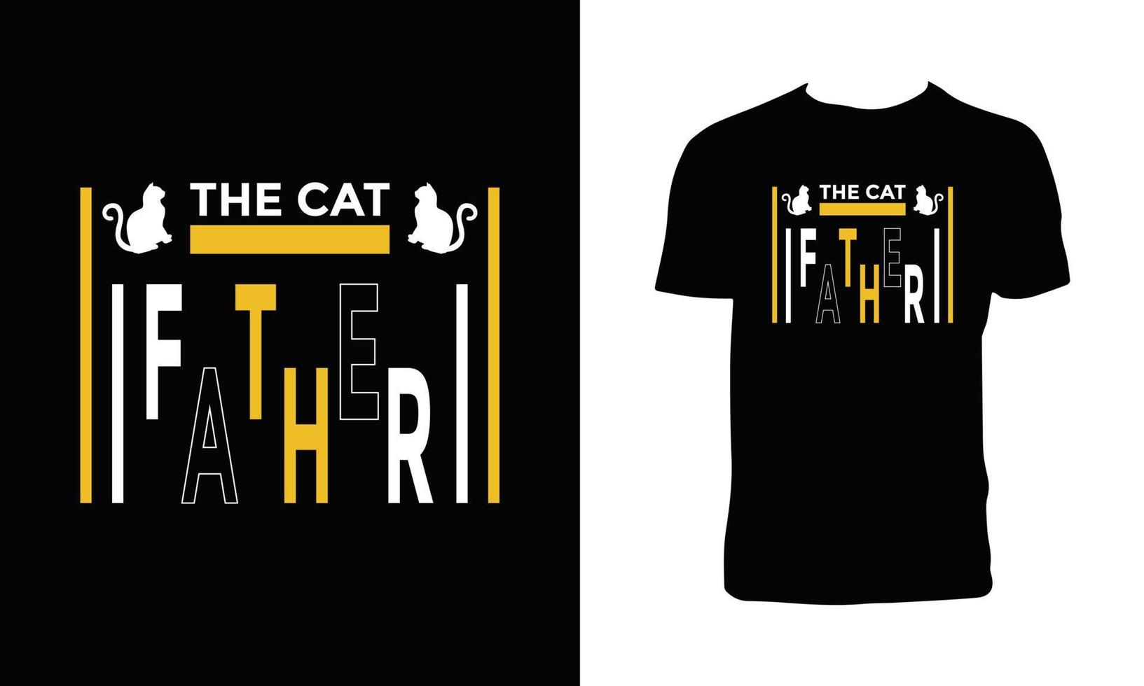 conception de t-shirt typographique et calligraphique de chat vecteur