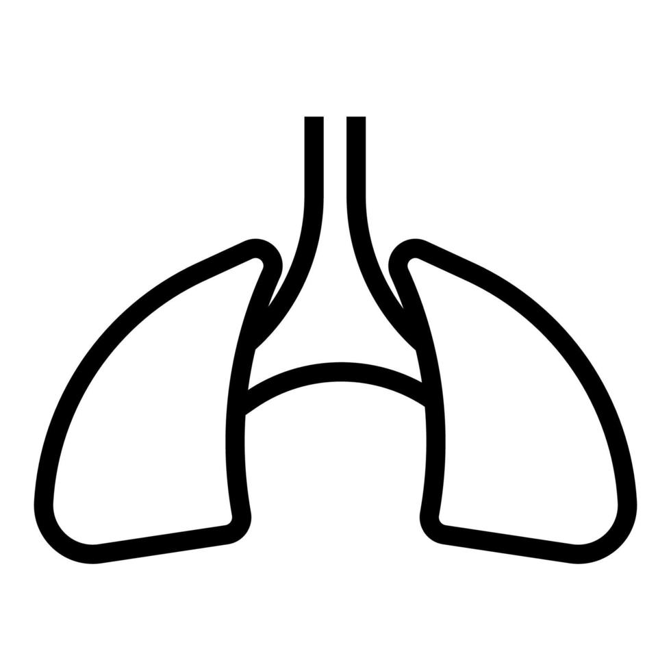 ligne d'icône de poumons humains isolée sur fond blanc. icône noire plate mince sur le style de contour moderne. symbole linéaire et trait modifiable. illustration vectorielle de trait parfait simple et pixel vecteur