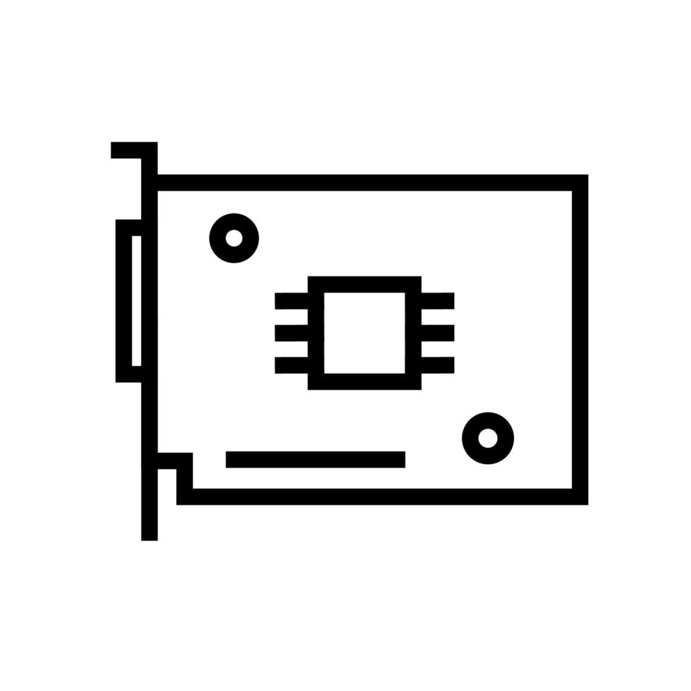 ligne d'icône de carte mère isolée sur fond blanc. icône noire plate mince sur le style de contour moderne. symbole linéaire et trait modifiable. illustration vectorielle de trait parfait simple et pixel vecteur