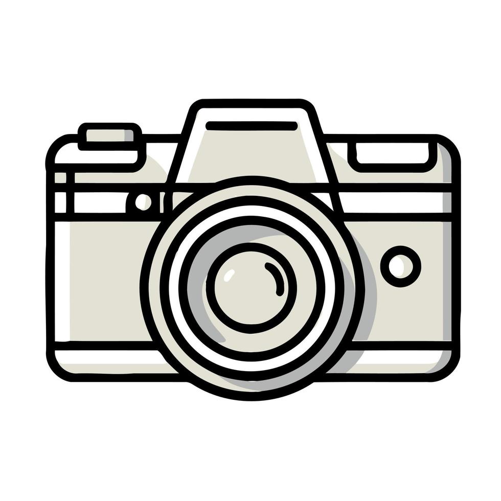 icône de caméra minimaliste et emblématique vecteur