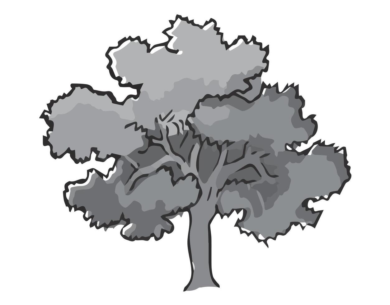 arbre, vecteur, silhouette, illustration, dessin vecteur