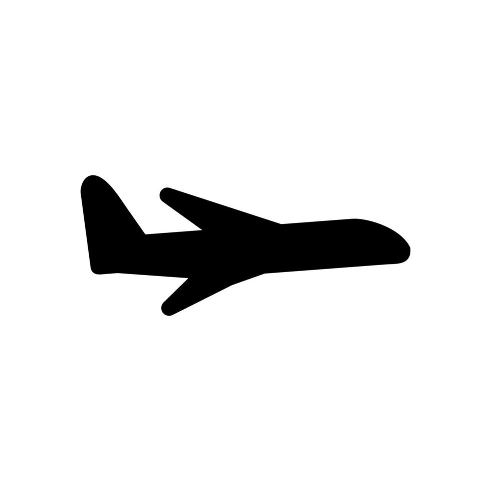 vecteur d'icône d'avion, illustration solide, pictogramme isolé sur blanc