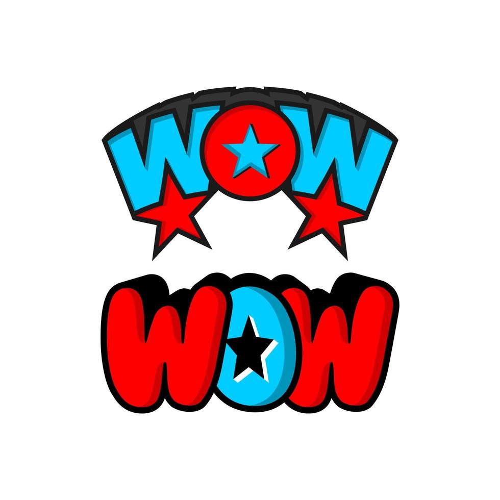 Création de logo d'illustration vectorielle 3d avec lettre wow vecteur