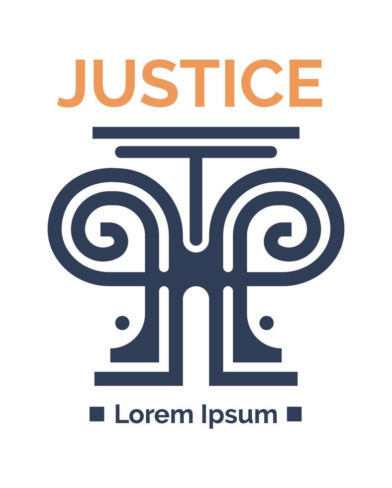 justice et législation, logotype du vecteur scolaire