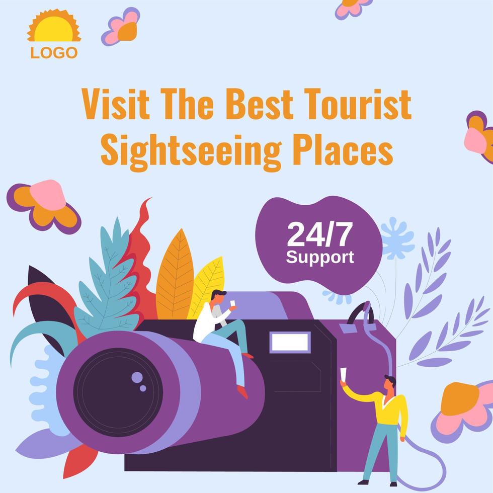 visiter les meilleurs sites touristiques, de nouveaux voyages vecteur