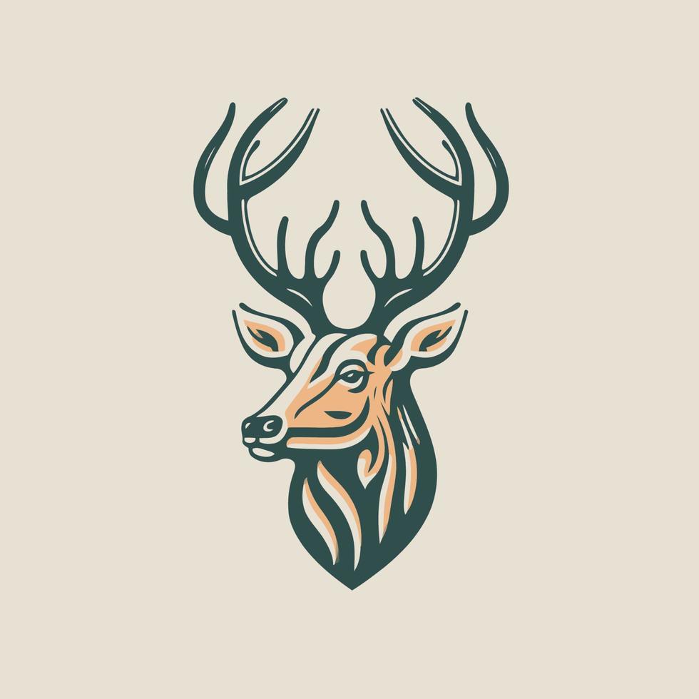 tête de cerf logo vecteur animal mascotte illustration isolé