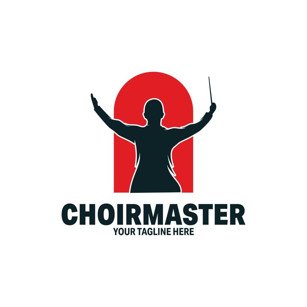 modèle de conception de logo de chef d'orchestre de musique vecteur