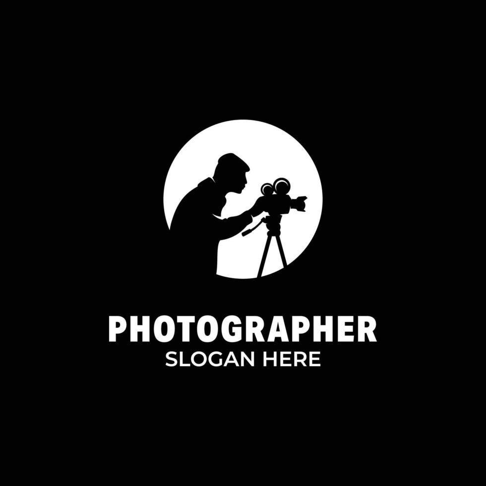 modèle de conception de logo de photographe professionnel vecteur