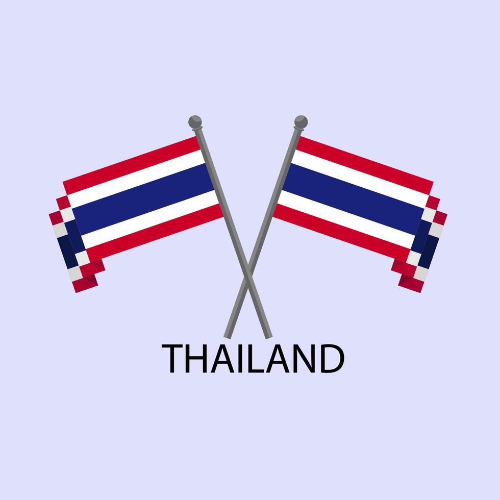 carte de la thaïlande avec l'image du drapeau national vecteur