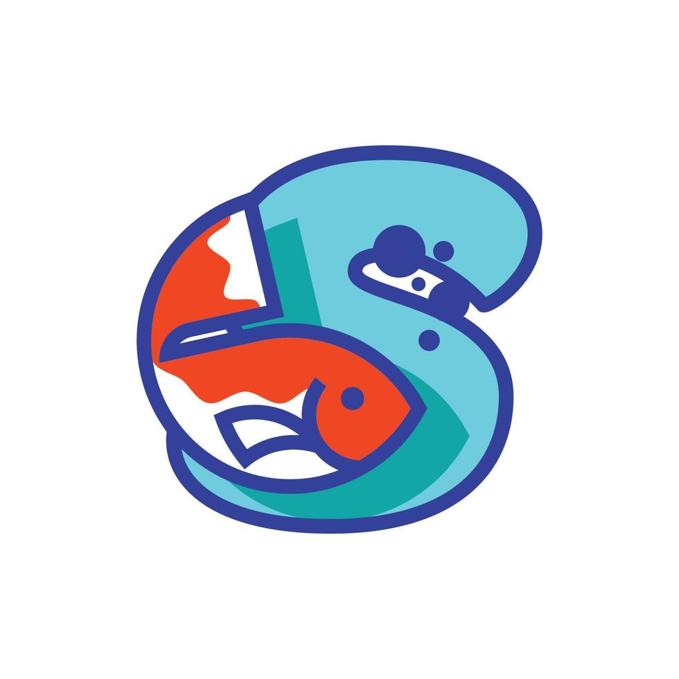 logo poisson alphabet s vecteur