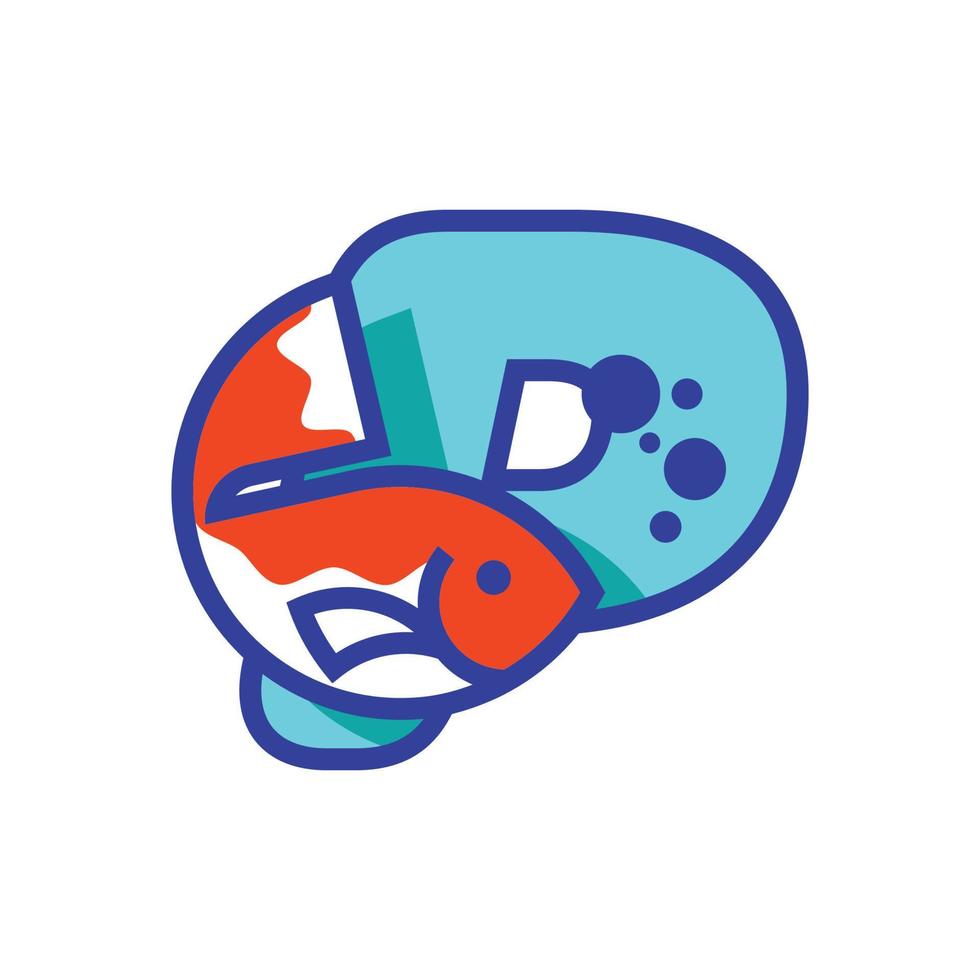 logo de poisson alphabet p vecteur