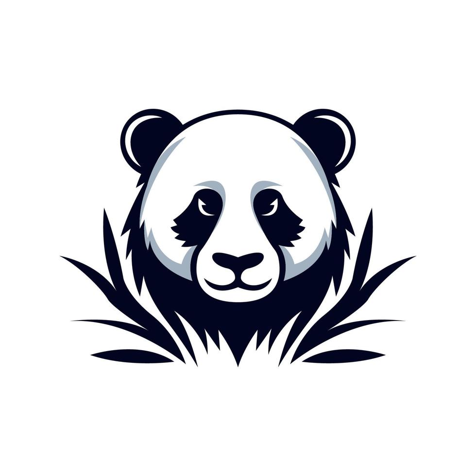 panda mascotte logo concept illustration vectorielle dessin animé. convient pour le logo, le papier peint, la bannière, l'arrière-plan, la carte, l'illustration de livre, la conception de t-shirt, l'autocollant, la couverture, etc. vecteur