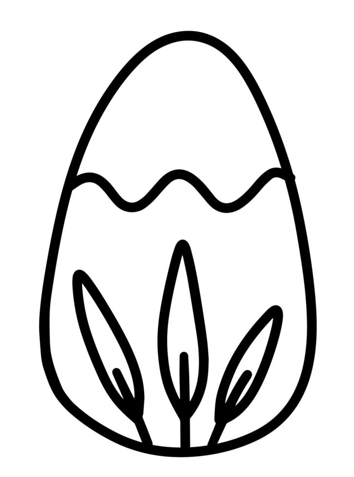 oeuf de pâques dans un style doodle vecteur
