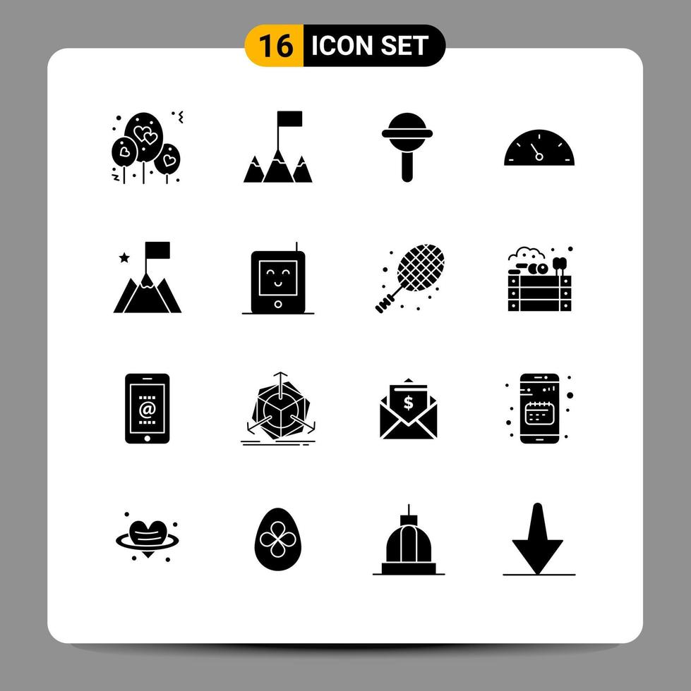 16 icônes créatives signes et symboles modernes du moniteur trophée jouet succès réalisation éléments de conception vectoriels modifiables vecteur