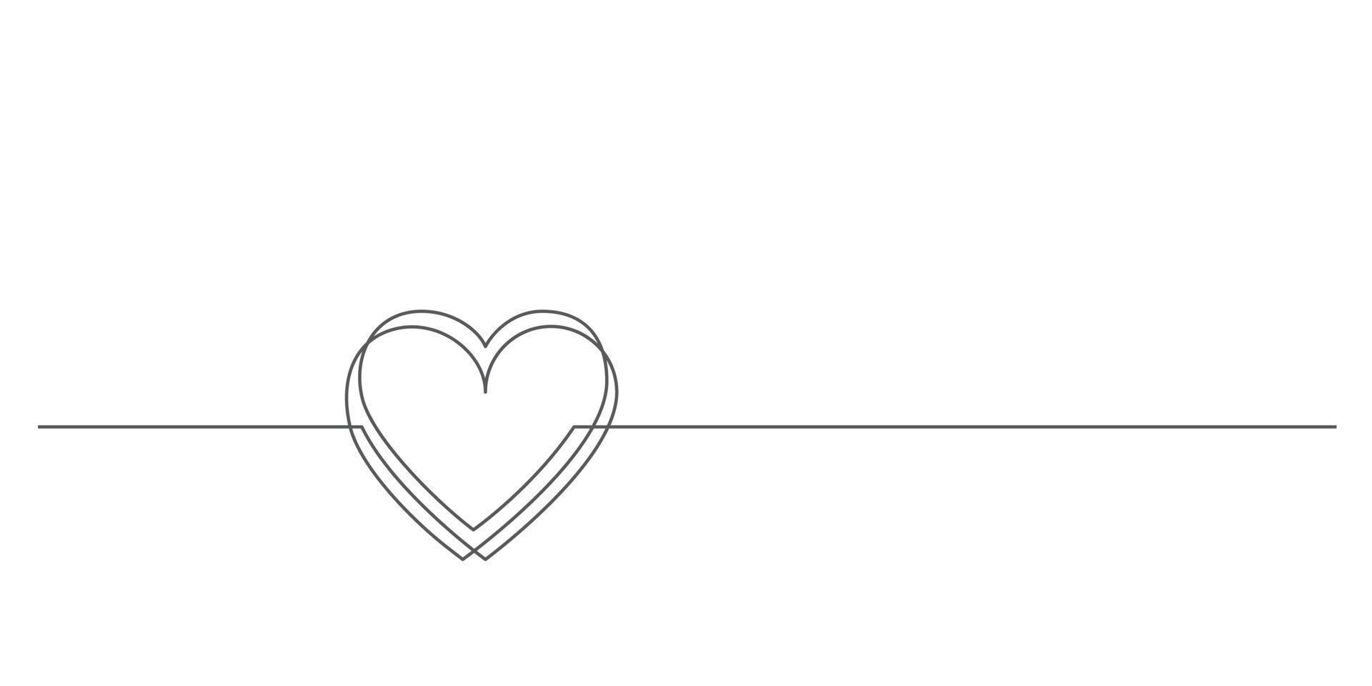 illustration vectorielle de dessin au trait décoratif coeur vecteur