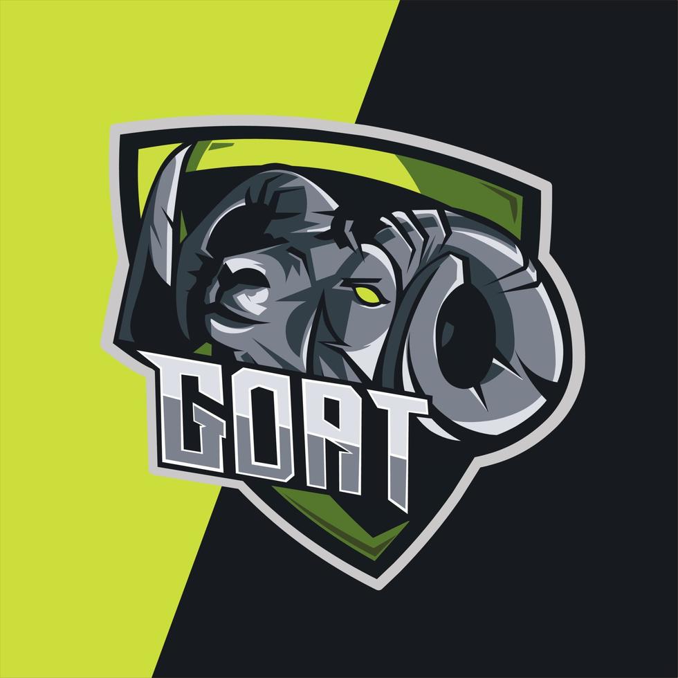illustration vectorielle, logo esport de chèvre, pour l'équipe de jeu, le logo de l'équipe et de l'animal, vecteur