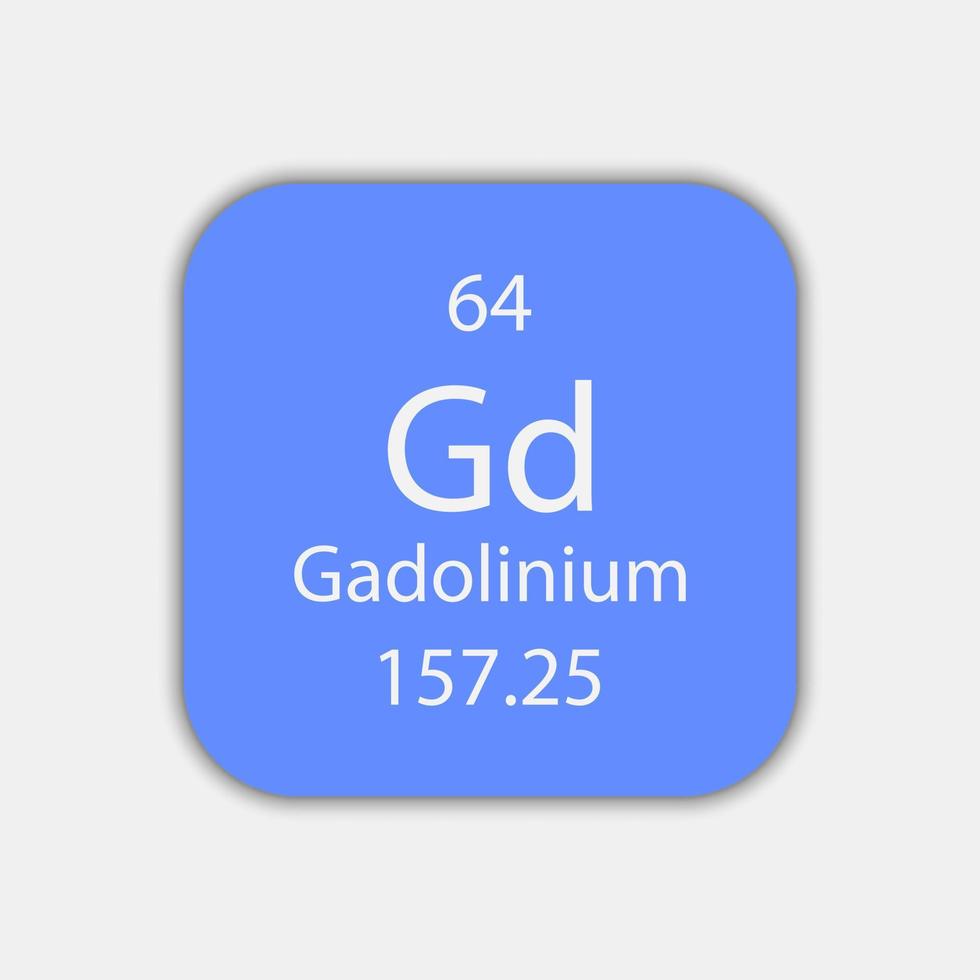 symbole de gadolinium. élément chimique du tableau périodique. illustration vectorielle. vecteur