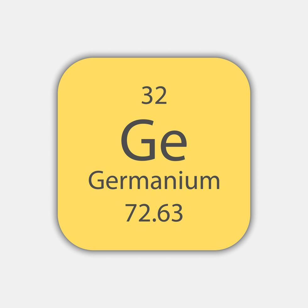 symbole du germanium. élément chimique du tableau périodique. illustration vectorielle. vecteur